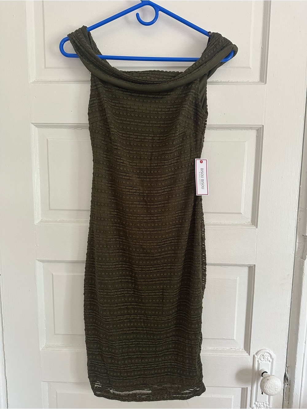 NWT Bisou Bisou Olive Green Sheath Dress